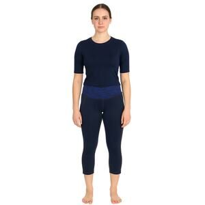 Athleta Women's Capri Leggings Navy Blue with Patterned Waistband - Size XL